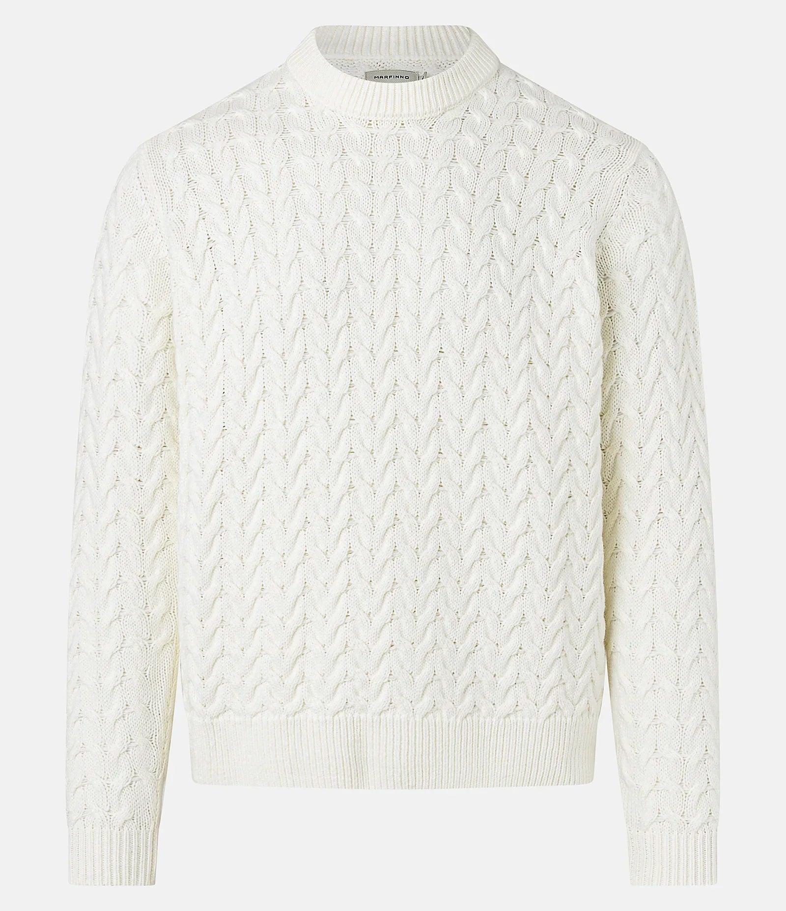 Suéter em Tricô com Textura Chevron Off White