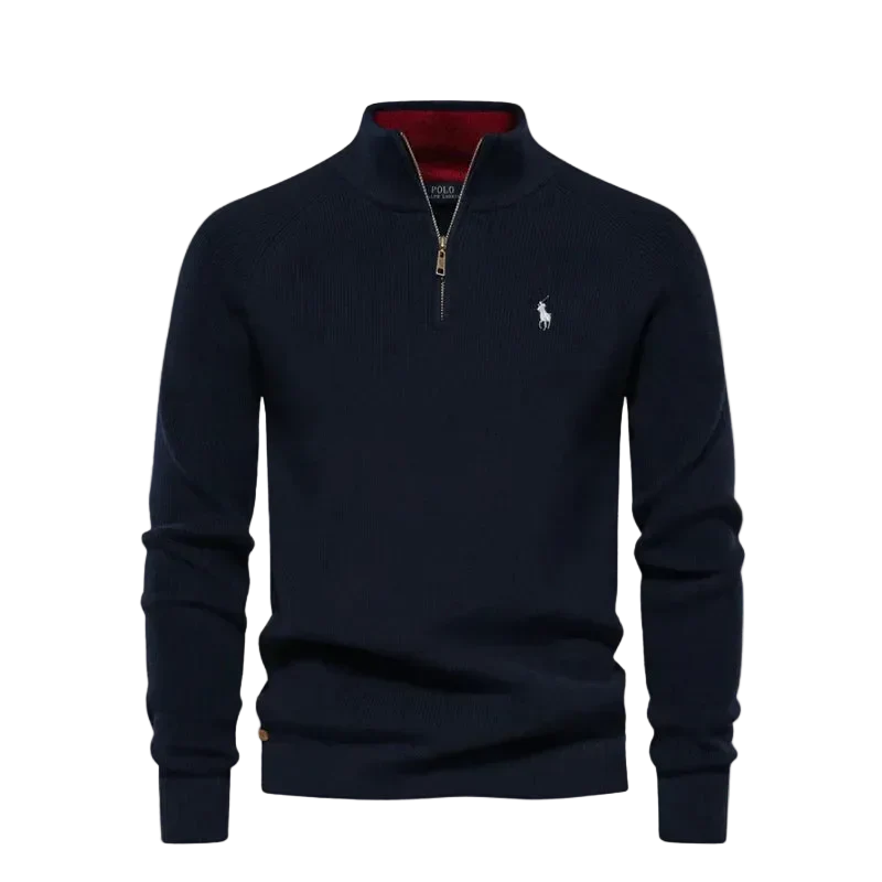 Suéter Polo Premium Meio Ziper
