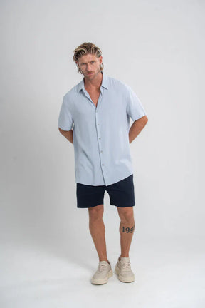 Short Urban Sarja Com Elastano Azul Escuro