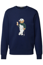 Suéter Polo Azul com estampa